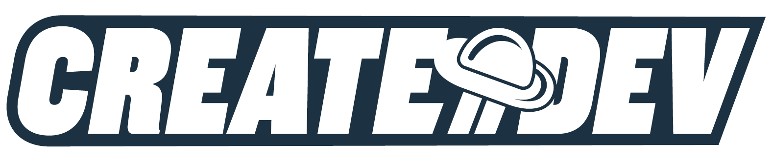 Create dev crew word mark horizontal classic white text logo