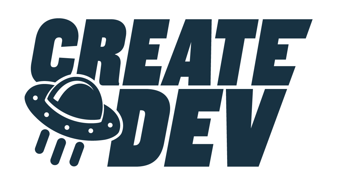 Create dev crew word mark stacked classic logo